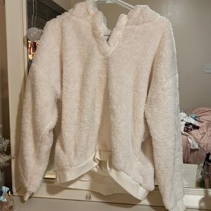 Fluffy White Hoodie